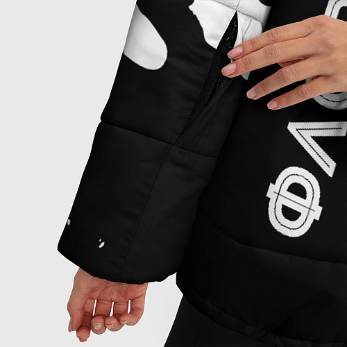 Женская зимняя куртка Флорист из России и герб РФ вертикально / 3D-Черный – фото 5