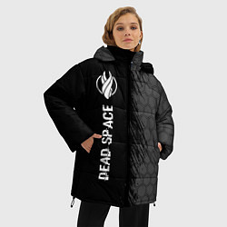 Куртка зимняя женская Dead Space glitch на темном фоне по-вертикали, цвет: 3D-черный — фото 2