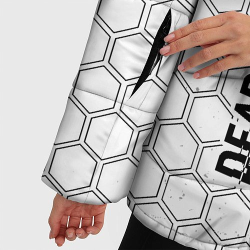 Женская зимняя куртка Dead Space glitch на светлом фоне по-вертикали / 3D-Черный – фото 5