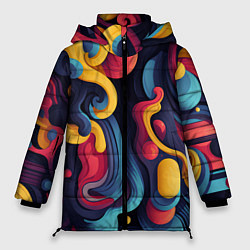 Куртка зимняя женская Цветной хаос, цвет: 3D-светло-серый
