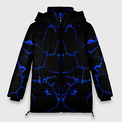 Женская зимняя куртка Синие трещины узоры