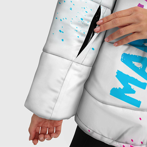 Женская зимняя куртка Maneskin neon gradient style вертикально / 3D-Черный – фото 5