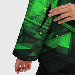 Куртка зимняя женская Преобразования зеленого в абстракции, цвет: 3D-светло-серый — фото 2