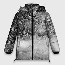 Куртка зимняя женская Серый лёд и снежинки, цвет: 3D-светло-серый