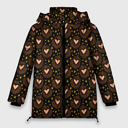 Куртка зимняя женская Волшебные сердечки, цвет: 3D-светло-серый