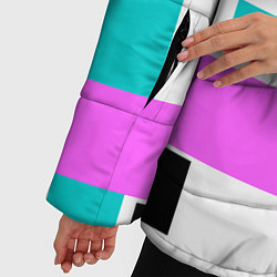 Куртка зимняя женская Геометрический узор в стиле пэчворк, цвет: 3D-черный — фото 2