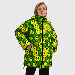 Куртка зимняя женская Камуфляжные смайлики, цвет: 3D-светло-серый — фото 2