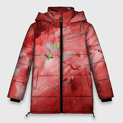 Куртка зимняя женская Красный мрамор, цвет: 3D-черный