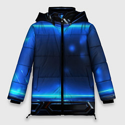 Куртка зимняя женская Синий неоновый экран, цвет: 3D-светло-серый