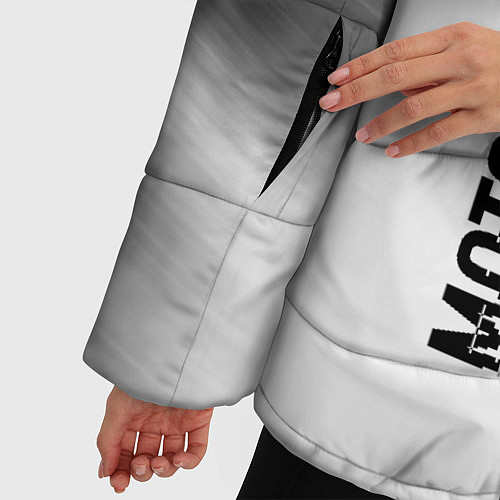 Женская зимняя куртка Motorhead glitch на светлом фоне по-вертикали / 3D-Черный – фото 5