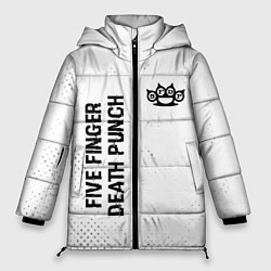 Куртка зимняя женская Five Finger Death Punch glitch на светлом фоне вер, цвет: 3D-черный