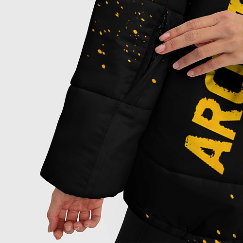 Женская зимняя куртка Architects - gold gradient вертикально / 3D-Черный – фото 5