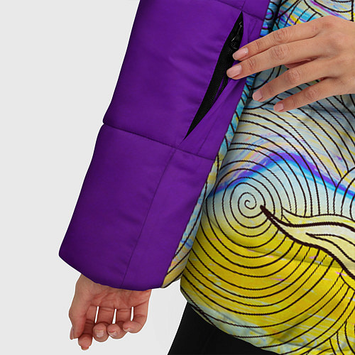 Женская зимняя куртка Облака и спирали / 3D-Черный – фото 5