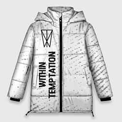 Куртка зимняя женская Within Temptation glitch на светлом фоне по-вертик, цвет: 3D-черный
