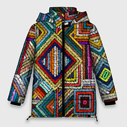 Куртка зимняя женская Этнический узор вышивка, цвет: 3D-светло-серый