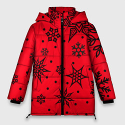 Куртка зимняя женская Праздничный снег, цвет: 3D-красный