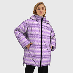 Куртка зимняя женская Геометрический узор с сердцами, цвет: 3D-светло-серый — фото 2