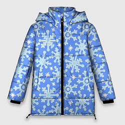 Куртка зимняя женская Мультяшные снежинки, цвет: 3D-черный
