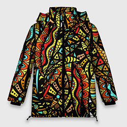 Куртка зимняя женская Африканская живопись, цвет: 3D-светло-серый