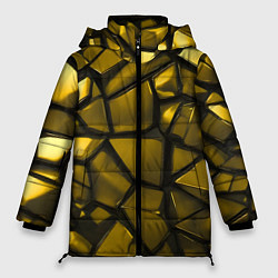 Куртка зимняя женская Золотые хромированные осколки, цвет: 3D-светло-серый