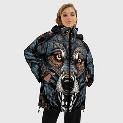 Куртка зимняя женская Дикий волк с узорами, цвет: 3D-черный — фото 2