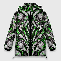 Куртка зимняя женская Зелёная кибернетическая броня, цвет: 3D-черный