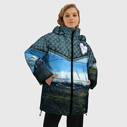 Куртка зимняя женская Облачные сердца, цвет: 3D-светло-серый — фото 2