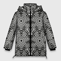 Куртка зимняя женская Черные линии, цвет: 3D-черный