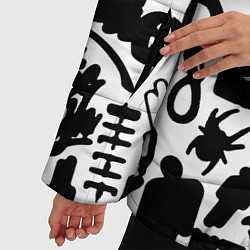 Куртка зимняя женская Билли Айлиш автографы черно белый, цвет: 3D-черный — фото 2