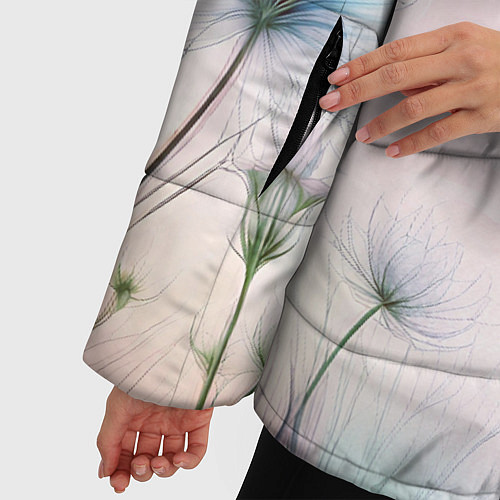 Женская зимняя куртка Цветочный восход / 3D-Светло-серый – фото 5