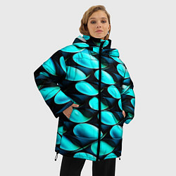 Куртка зимняя женская Голубые чешуйки, цвет: 3D-светло-серый — фото 2