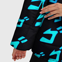Куртка зимняя женская JoJos Bizarre битво лого неон, цвет: 3D-черный — фото 2