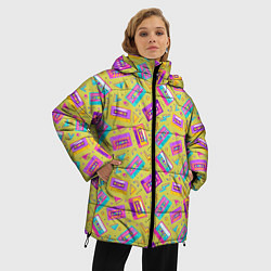 Куртка зимняя женская Магнитофонные кассеты, цвет: 3D-красный — фото 2
