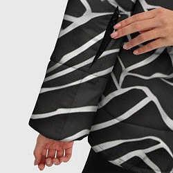 Куртка зимняя женская Абстракция черное серебро, цвет: 3D-красный — фото 2