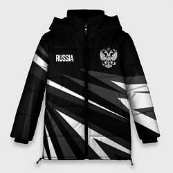 Куртка зимняя женская Russia - black and white geometry, цвет: 3D-светло-серый