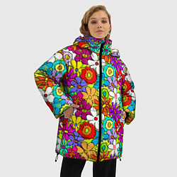 Куртка зимняя женская Floral multicolour, цвет: 3D-черный — фото 2