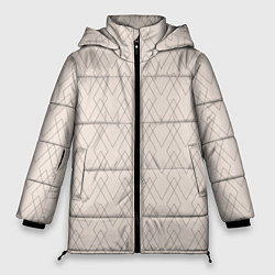 Куртка зимняя женская Бежевый геометричные линии, цвет: 3D-черный