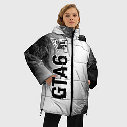 Куртка зимняя женская GTA6 glitch на светлом фоне по-вертикали, цвет: 3D-черный — фото 2