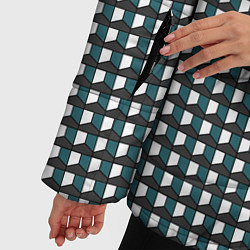 Куртка зимняя женская Геометрия объёмные пирамиды, цвет: 3D-черный — фото 2