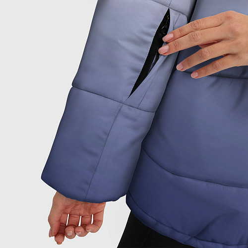 Женская зимняя куртка Туманный градиент бело-синий / 3D-Светло-серый – фото 5