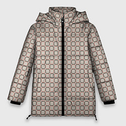 Куртка зимняя женская В клетку стиль 60-х, цвет: 3D-светло-серый