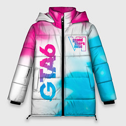Куртка зимняя женская GTA6 neon gradient style вертикально, цвет: 3D-черный