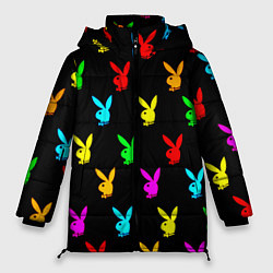 Куртка зимняя женская Playboy pattern неон, цвет: 3D-черный