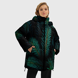 Куртка зимняя женская Хвоя - паттерн, цвет: 3D-черный — фото 2