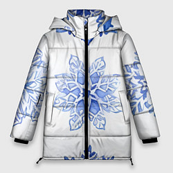 Куртка зимняя женская Снежинки в ряд, цвет: 3D-черный