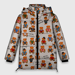 Куртка зимняя женская Персонажи слово пацана - мишки, цвет: 3D-светло-серый