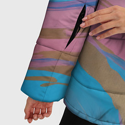 Куртка зимняя женская Жидкая синяя и розовая краска, цвет: 3D-светло-серый — фото 2