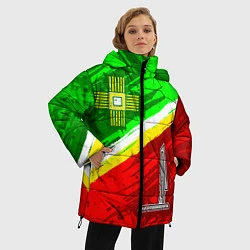 Куртка зимняя женская Флаг Зеленограадского АО, цвет: 3D-красный — фото 2