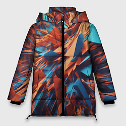 Куртка зимняя женская Ломаные частицы - нейросеть, цвет: 3D-черный