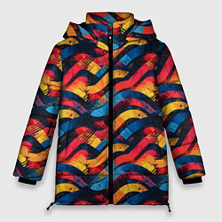 Женская зимняя куртка Разноцветные полосы волны